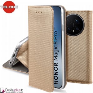 Telone atverčiamas dėklas - auksinės spalvos (Huawei Honor Magic 8 Pro)